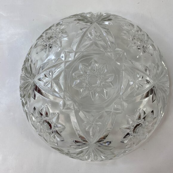 Anchor Hocking Crystal Candy Dish Lid Textured Starburst Design Decor Vintage - Picture 6 of 10